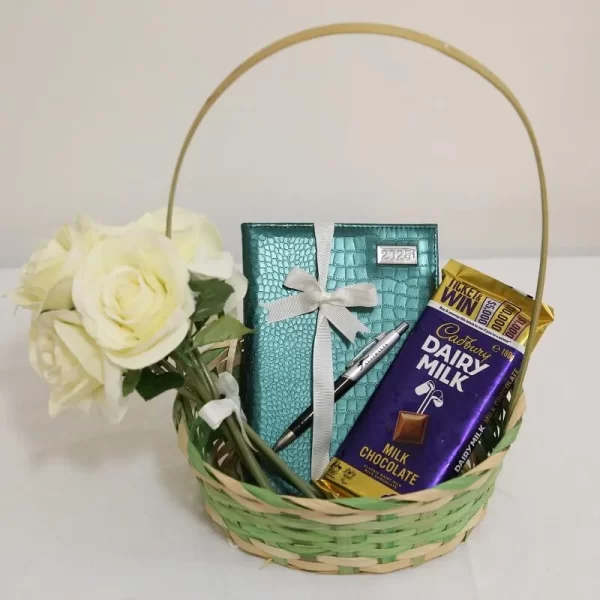 Basket - Diary, chocolate & Flower - Image 2